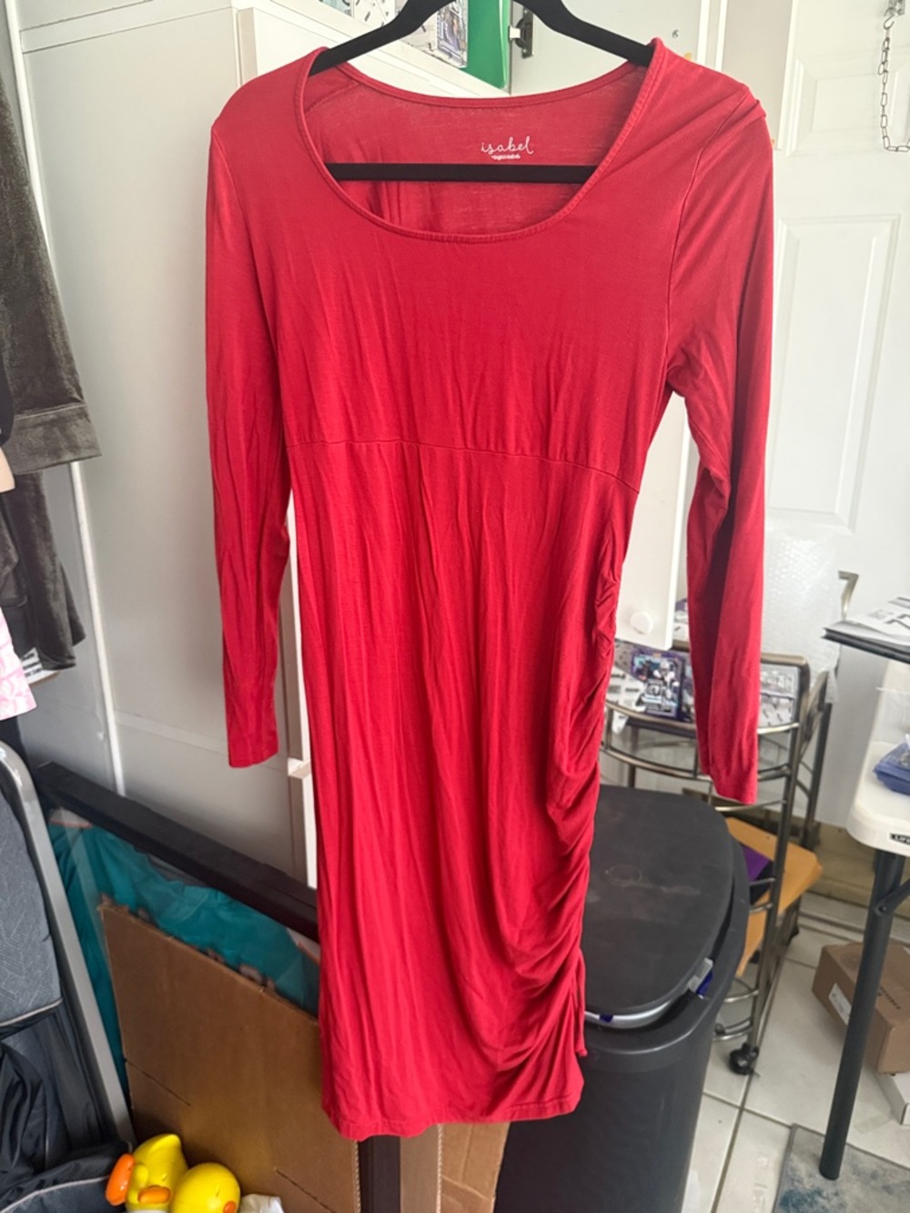 Ingrid & Isabel Red Long Sleeve Scoop Neck Dress